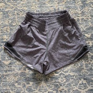Lululemon Hotty Hot high rise grey shorts